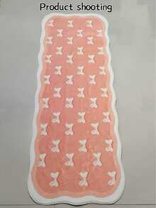 1 pieza Alfombra de imitación de lana con lazo en color melocotón, alfombra decorativa para dormitorio, decoración del hogar, alfombra para sofá, decoración de dormitorio, alfombra pequeña, alfombra de moda creativa moderna, alfombra para sala de estar, alfombra pequeña para sala de estar, alfombra para dormitorio, alfombra para exteriores, alfombra lavable, regalo para niños y niñas, alfombra de Acción de Gracias, suave y lavable a máquina, adecuada para decoración de sala de estar, oficina, cafetería y balcón - Multicolor - Ver 5