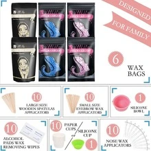 VIILIFE Waxing Kit Women Men Wax Warmer Hair Removal At Home With 6 Bags Beans Body Waxing For Eyebrows Nose Cheeks Arms Bikinis Legs 62 Accessories - 查看 2