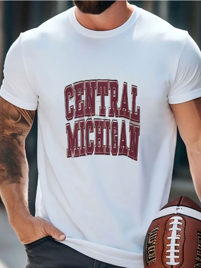 Mens 90s Central Michigan University Sweatshirt , Vintage Mv Sport Sweater , Central Michigan Chippewas Football , Cmu Jumper , Large T-Shirt