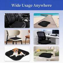 Black Double-Layer Thick Gel Seat Cushion, Column-Shaped Breathable Anti-Slip Cover, Pressure Dispersion Design, Suitable For Office And Car Wheelchair Elastic Furniture Protection Cover - Black - View 2