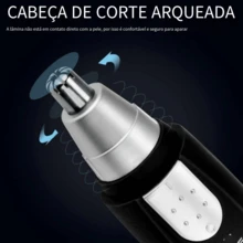 2 PCS Nose Hair Trimmer Electric Nose Hair Remover Machine For Men - 黑色 - 查看 7