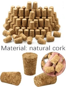 3-Pack Natural Cork Stoppers, Tapered Wine Bottle Plugs - Replaceable, Leak-Proof, Ideal For Winemaking And DIY Crafts - 棕色 - 查看 8