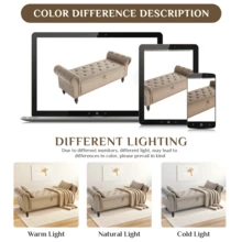 Ottoman Storage Bench,Sofa Bench,Foot Rest Stool,Velvet End Of Bed Bench,Storage Box With Lid, Entryway Bench,168 KG Load Capacity - Brown - View 5