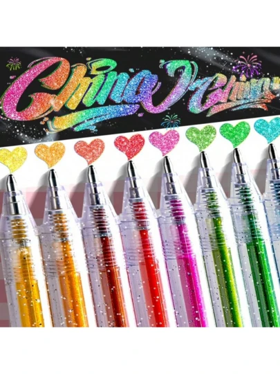 12pcs/18pcs/24pcs/36pcs/48pcs Colorful Glitter Gel Pens,Multicolor Ball Pens Set,Highlights/Marker Pens For Drawing,Journaling,Coloring,Art Supplies,Creative Stationery,Gifts For Kids,Students,Holidays,Pens,Gel Pens,Stationery,Pens,Gel Pens,Glitter Pens,Gel Pens,Colouring Pens,Glitte