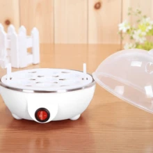 Mini vaporizador de huevos multifuncional para el hogar Caldera de huevos de apagado automático Lata de natillas al vapor bollos calientes de leche caliente - Blanco - Ver 3