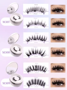 FindLove 2 Pairs Magnetic Eyelashes Comic False Eyelash Natural Look Reusable Magnetic Lashes With Wearing Clips Wear No Glue Needed Lashes Magnetic Eyelash Set Makeup Tools - Cat Eye Lashes - View 2