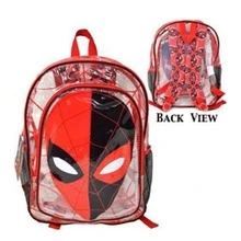 Marvel 16" Clear Backpack For Kids Transparent Bag With 2 Side Mesh Pockets - Đỏ - Xem 1