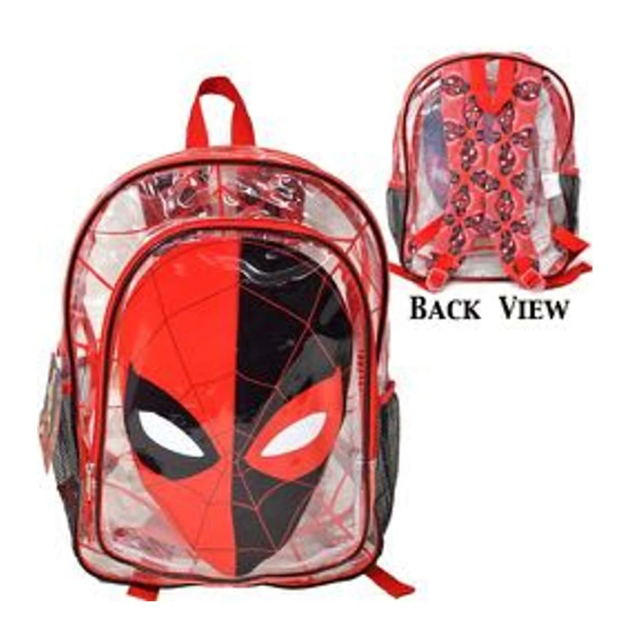 Marvel 16" Clear Backpack For Kids Transparent Bag With 2 Side Mesh Pockets - Đỏ - Xem 1