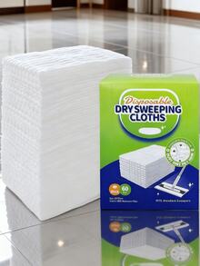 Dry Sweeping Cloths Disposable Mop Refills Floor Dust Mop Pad, Floor Cloth Refills For Standard Sweeper, Pack Of 60 - trắng - Xem 1