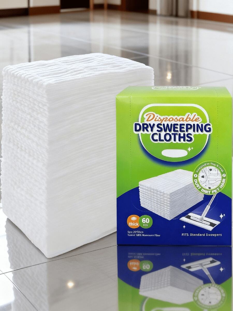 Dry Sweeping Cloths Disposable Mop Refills Floor Dust Mop Pad, Floor Cloth Refills For Standard Sweeper, Pack Of 60 - trắng - Xem 1
