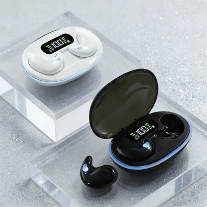 这款新型无线蓝牙睡眠耳机，迷你耳塞式TWS立体声耳机，适用于所有智能手机。