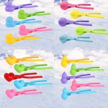 1/4件套雪/沙模具造型工具 - 心形、鸭子、雪人和足球图案 - 户外游戏配件，适用于雪地和沙滩玩具 - 颜色随机 - 彩色 - 查看 6