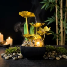 LUMIARTISAN USB LED Desktop Water Fountain | Relaxing White Noise & Zen Home Office Decor Gift - 009 - Xem 1