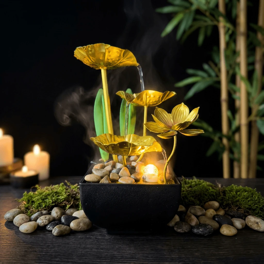 LUMIARTISAN USB LED Desktop Water Fountain | Relaxing White Noise & Zen Home Office Decor Gift - 009 - Xem 1