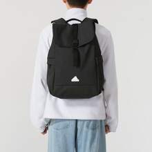 Ba lô adidas có nắp gập, dây đeo vai điều chỉnh được, kiểu dáng unisex, kiểu đôi, màu đen. - màu đen - Xem 3