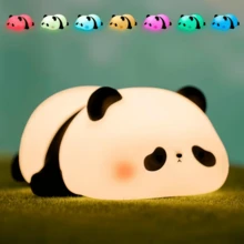 Đèn ngủ LED hình gấu nằm dễ thương, đèn bàn hình gấu trúc đáng yêu, trang trí bàn làm việc, đèn gấu trúc quyến rũ, sạc USB kèm cáp USB, lựa chọn hoàn hảo cho quà tặng tiệc tùng và lễ Phục sinh. - trắng - Xem 4