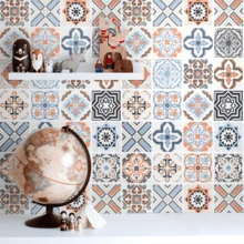 1 cuộn gạch lát sàn tự dính phong cách Bohemian, thiết kế gạch men, chống thấm nước, dán dễ dàng, không keo dính, dễ tháo gỡ và vệ sinh, thích hợp cho phòng khách, nhà bếp, phòng tắm, trang trí phòng ngủ DIY, tiệc tùng ngày lễ. - Nhiều màu - Xem 18
