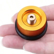 1 Piece Butane Fuel Tank Adapter Butane Tank Nozzle Input Camping Stove Adapter Gold Camping Fuel Replenishment Adapter Propane To Butane Adapter Suitable For Camping Hiking Fishing - Multicolor - View 6
