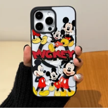 Disney.‌ Mickey Mouse Patterned Phone Case Featuring Multiple Playful Poses And Vibrant Colors. Compatible With  17, 16, 15, 14, 13, 12, And 11 Pro Models. Made Of TPU With Shockproof Protection. A Fantastic Gift For Family, Frids, Birthdays, Holidays, And Special Occasions..Holiday Accessories. - Hồng - Xem 7