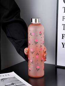 1pc 1000ml Matte Water Bottle, Large Capacity School/Outdoor Cup With Butterfly Decor, Strawberry Heart Design, Best Gift For Mother, Sports Water Bottle - Multicolor - View 14
