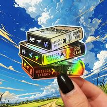 Iron Flame & Agate Storm Design Stickers - Self-Adhesive, Perfect For Laptops, Kindles, Notebooks, Etc. Kindle Accessories Book Series Design, Durable Vinyl Stickers, Book Decor, School Supplies, Back To School - Multicolor - View 2