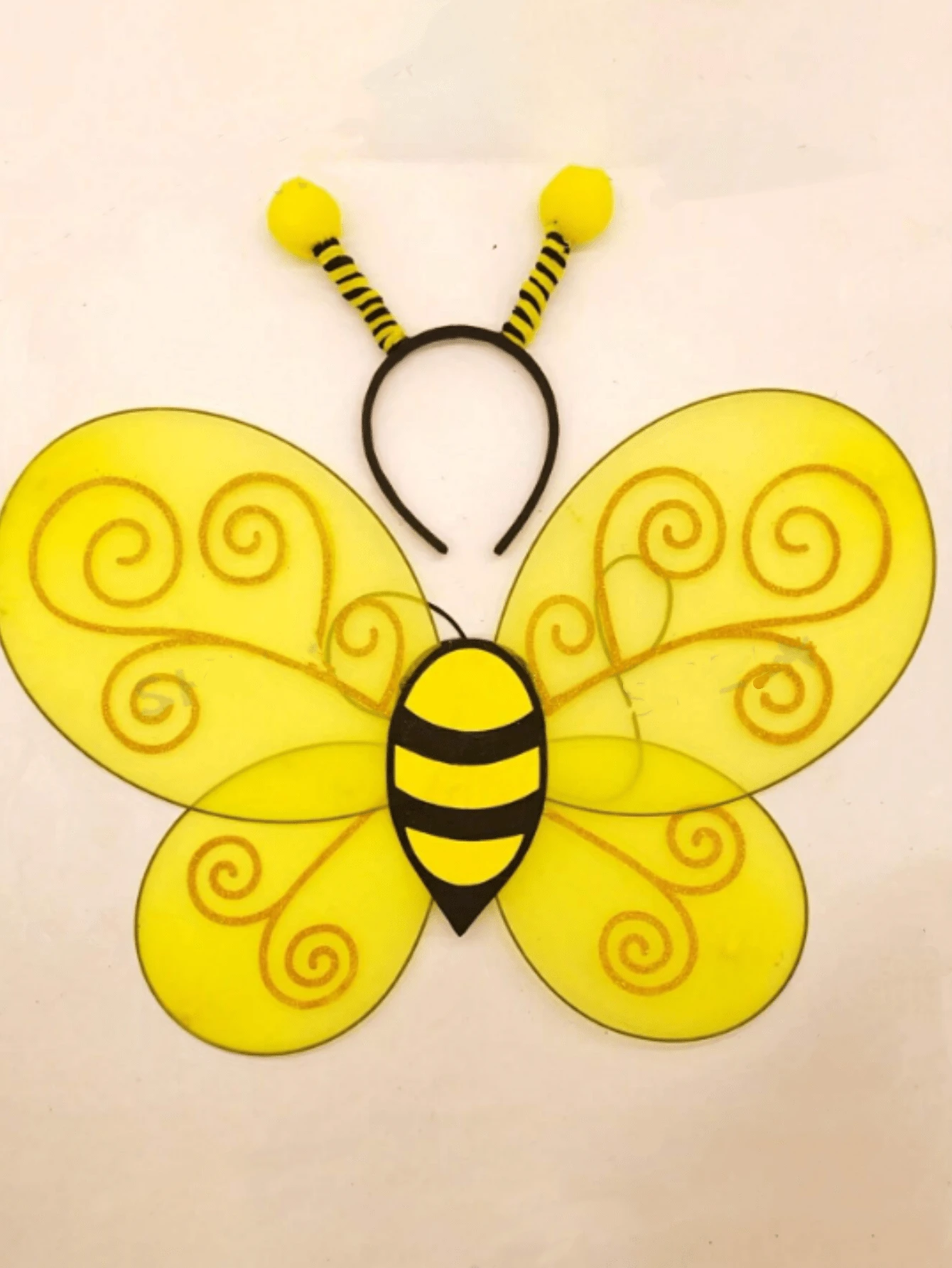1 Set Cute Halloween Bee Costume And Accessories (Including Headpiece And Wings)