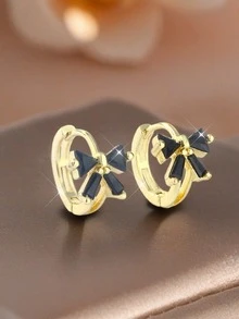 2件套奢华优雅蝴蝶结耳环，女士珠宝礼品，适合派对和日常佩戴 - 風格 V - 查看 4