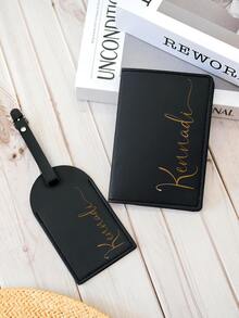 Personalized Passport Cover, Passport Holder, Birthday Travel Gift, Gift For Her, Best Friend Travel Gift, Customized Travel Gift Set, Personalized Passport Cover & Luggage Tag Set, Bridesmaid Gift, Wedding Gift, Groomsman & Bridesmaid Travel Gift - Multicolor - View 7