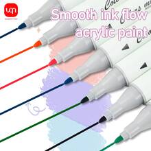 WUQIANNIAN 1 Set de 12/24/36/48/60 Marcadores de Doble Punta WQN, Marcadores Acrílicos y Plumas de Acuarela, Coloración Uniforme, Resistentes a la Decoloración, Inodoros, Adecuados para Diversos Escenarios de Garabateo y Dibujo, Temporada de Regreso a Clases - Multicolor - Ver 2