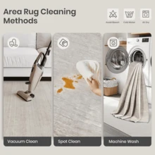 Washable Rugs 8x10 - Stain Resistant 8x10 Area Rugs For Living Room, Non Slip Backing Printed Large Area Rugs For Bedroom, Folable Machine Washable Area Rug (8'x10', Beige) - 彩色 - 查看 10