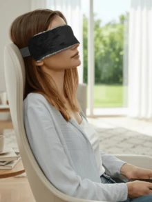 超柔软仿毛皮睡眠眼罩 | 可调节防滑绒面头带，便携式双面设计，配粉色耳塞 | 亲肤遮光眼罩，缓解疲劳 | 多功能必备，适合午睡、航空旅行和日常休息 | 旅行者、忙碌的上班族和睡眠爱好者的理想之选 - 彩色 - 查看 9