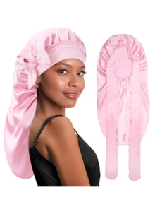 1件新款女士真丝睡帽，缎面睡帽带头带，适合编发，加长款真丝睡帽，女士专用。 - 彩色 - 查看 13