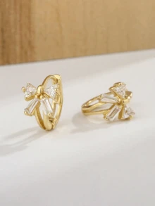 2件套奢华优雅蝴蝶结耳环，女士珠宝礼品，适合派对和日常佩戴 - 風格 V - 查看 2
