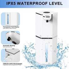 1pc Automatic Induction Foam Soap Dispenser, 360ml Wall-Mounted Or Desktop Bathroom/Kitchen Smart Hand Soap Dispenser, USB Rechargeable 1200mAh Sensor Smart Foam Machine With 4 Gear Adjustable, Automatic Foam Hand Washer For Bathroom, Kitchen, Office