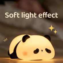 Đèn ngủ LED hình gấu nằm dễ thương, đèn bàn hình gấu trúc đáng yêu, trang trí bàn làm việc, đèn gấu trúc quyến rũ, sạc USB kèm cáp USB, lựa chọn hoàn hảo cho quà tặng tiệc tùng và lễ Phục sinh. - trắng - Xem 11