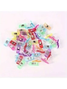 50 Pieces Of Colorful Plastic Sewing Clips - Versatile Handmade Clips Suitable For Crochet, Weaving, Patchwork, And Paper Art - Durable, Reusable, Non Slip Grip (Mixed Colors), Sewing Accessories, Weaving Tools, Decorative Handmade Tools - Nhiều màu - Xem 3