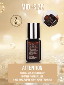 Estée Lauder 密集修护精华液，高级面部精华，有1.5/7/15毫升三种规格可选，3天内对抗“夜间疲劳老化”，提亮肤色26%，2周内减少顽固皱纹10%，提升肌肤紧致度10%，全面修护光损伤，93%的用户认可更快恢复，89%的用户认可效果更佳，蕴含发酵酵母提取物和猴面包树籽提取物，值得信赖的细胞级夜间修护，适合所有肤质。 - 雅詩蘭黛特潤修護肌活精華露 - 查看 7