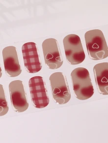 Emi UV Gel Nail Stickers, Transparent Base Gel, 20pcs/Pack, Requires UV Lamp, Salon Quality, Long-Lasting, ES20 Cross-Border Wholesale, Same As Red Book Nail Stickers - Pink - View 6
