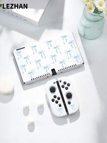 1个蓝色蝴蝶结波点设计保护套，兼容Switch第二代（2025），Switch 2/Switch NS/Switch OLED/Lite，Switch游戏机配件，全套包含便携包、卡槽底座，是送给Switch玩家的最佳礼物。 - 彩色 - 查看 3