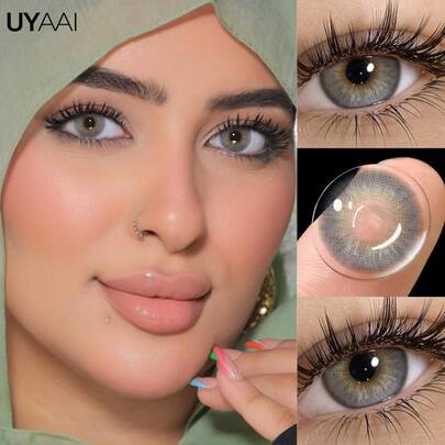  1 Pair UYAAI Disposable Colored Contact Lenses, 1 Year Replacement For Women