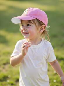1 buah Topi Baseball Anak-Anak dengan 26 Huruf A-Z, Cocok untuk Anak Perempuan Balita Usia 1-3 Tahun, Topi Pelindung Matahari untuk Aktivitas Luar Ruangan - Berwarna merah muda - View 4