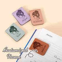 Personalized Bookshelf Girl Character Design Magnetic Bookmarks, Can Customize Name, Perfect Birthday Gift For Book Lovers - Multicolor - View 2