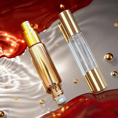 2pcs Refillable Glass Dual-Head Multi-Purpose Perfume Roll-On Bottles - Suitable For Perfume, Cologne, Essential Oils - Durable Glass Material, Compact & Lightweight For Travel, Fashionable Sprayer, Travel Spray Bottle