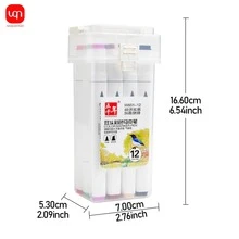 WUQIANNIAN مجموعة 1 من علامات ذات طرفين مزدوجين ب- 12 لون، سلسة وطويلة الأمد، تلوين متساوٍ، مقاومة للبهتان، بدون رائحة، مناسبة لمختلف سيناريوهات الرسم والتلوين، موسم العودة إلى المدرسة. - متعدد الألوان - مشاهدة 7