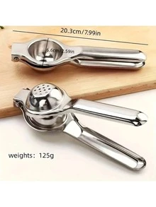 1-Piece Premium Stainless Steel Heavy Duty Manual Citrus Juicer - Large Hand-Press Lemon-Lime Squeezer With Ergonomic Grip, Durable Kitchen Tool For Home And Restaurant Use, Stylish Metal Exterior, Solid Construction - Silver - View 3