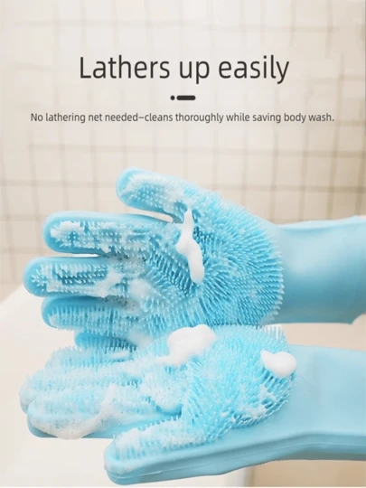 Guantes para aseo de mascotas - Guantes de silicona resistentes al calor con dientes de alta densidad, diseño mejorado de cinco dedos para bañar y masajear perros y gatos