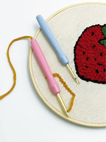 1pc Non-Adjustable Embroidery Punch Needle Tool, Available In Size 35 Or 50, Punch Needle Craft Tool For Rug Making And DIY Handcraft