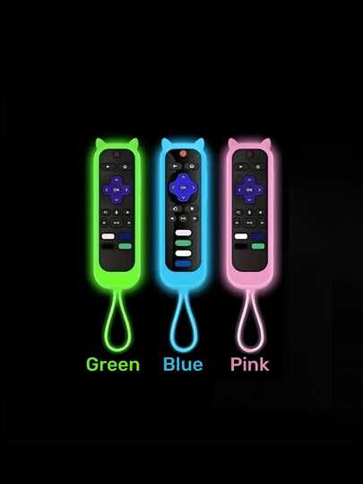 1pc Cute Cat Ear Silicone Remote Control Case | Anti-Scratch Protective Cover With Anti-Lost Lanyard, Easy-Press Buttons, Infrared Window Compatible, Universal Fit/Silicone Remote Control Cover For  TV Remote/ Simple Remote/ Voice Remote (Not With Headphone Jack) For School,Office,Household,Travel,Bag,Organizer,Storage