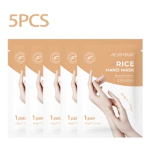 5片装烟酰胺/胶原蛋白/芦荟/大米/玫瑰深层保湿手膜，每对40克，解决手部干燥、皲裂、脱皮问题，淡化关节皱纹，男女皆宜，舒缓护手霜 - 多色-5pcs - 查看 13