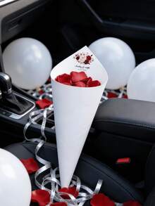 1/10/30/50/100pcs Customizable Confetti Cone Template - Printable Wedding Toss Cones For Rice, Petals, Confetti, DIY Wedding Recessional Decor, Valentine's Day Gift, Wedding Gift, Wedding Accessories, Bridesmaid Gift, Christmas Gift, Christmas Decor, Thanksgiving Gift, New Year Gift, Party Decor ,Forever Love, Personalized Wedding Favors - Multicolor - View 9